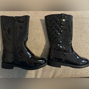 Gymboree Shiny Black Quilted Boots
